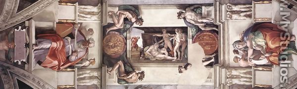Ceiling of the Sistine Chapel - bay 1 - Michelangelo Buonarroti