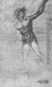 Male nude, study for the Battle of Cascina - Michelangelo Buonarroti