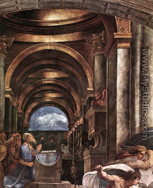 The Expulsion of Heliodorus from the Temple [detail: 2] - Raphael