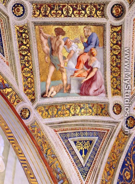 The Stanza della Segnatura Ceiling: The Judgment of Solomon [detail: 2] - Raphael