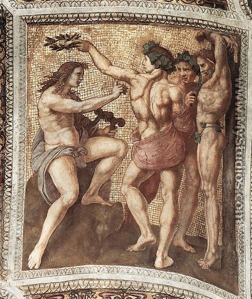 The Stanza della Segnatura Ceiling: Apollo and Marsyas - Raphael