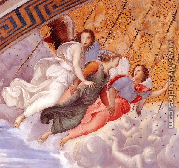 The Stanza della Segnatura Ceiling [detail: 1] - Raphael