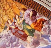 The Stanza della Segnatura Ceiling [detail: 2] - Raphael