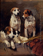 Three Hounds With A Terrier - John Emms