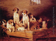 Foxhounds and Terriers in a Kennel - John Emms