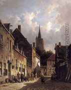 A Dutch Street Scene - Adrianus Eversen