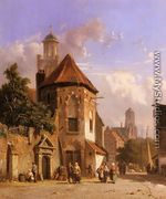 View Of A Dutch Street - Adrianus Eversen