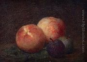 Two Peaches and Two Plums - Ignace Henri Jean Fantin-Latour