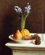 Still Life, Hyacinths and Fruit - Ignace Henri Jean Fantin-Latour