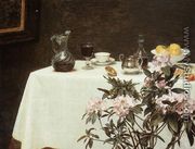 Still Life: Corner Of A Table - Ignace Henri Jean Fantin-Latour
