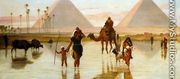 Arabs Crossing A Flooded Field By The Pyramids - Frederick Goodall