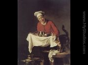 A Boy with Dogs and Kittens - Claude Joseph Bail