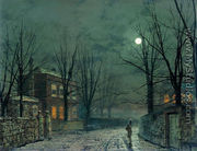 The Old Hall Under Moonlight - John Atkinson Grimshaw