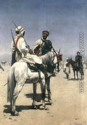 Arab men on horseback - Charles Louis Porion
