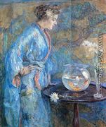 Girl in Blue Kimono - Robert Reid