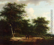 Two Figures In A Summer Landscape - Andreas Schelfhout