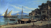 Figures on a beach near Naples - Giovanni Serritelli