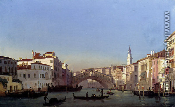The Rialto Bridge, Venice - Ippolito Caffi