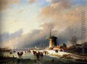 Figures Skating on a Frozen River - Jan Jacob Coenraad Spohler