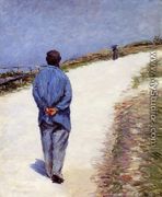 Man in a Smock (or Father Magloire on the Road between Saint-Clair and Etretat) - Gustave Caillebotte