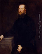 Portrait Of A Bearded Venetian Nobleman - Jacopo Tintoretto (Robusti)