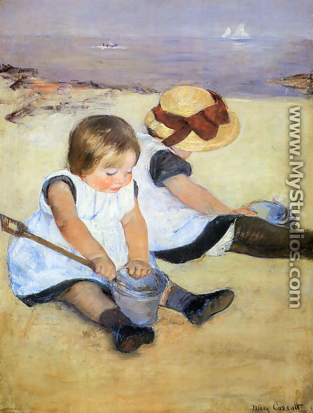 Children Playing On The Beach - Mary Cassatt