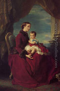 The Empress Eugenie Holding Louis Napoleon, the Prince Imperial on her Knees - Franz Xavier Winterhalter