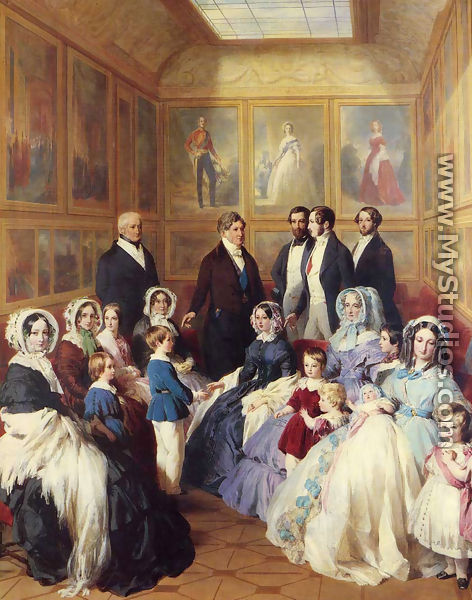 Queen Victoria and Prince Albert with the Family of King Louis Philippe at the Chateau D