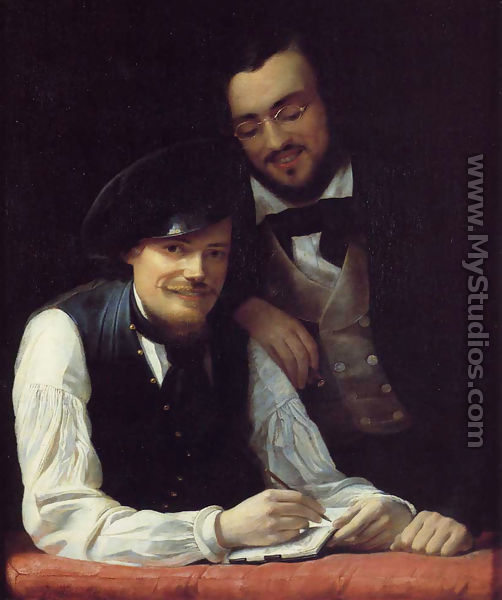 Self Portrait of the Artist with his Brother, Hermann - Franz Xavier Winterhalter