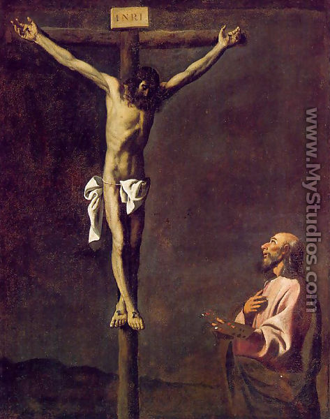 St Luke as a painter before Christ on the Cross - Francisco De Zurbaran