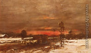 A Winter Landscape at Sunset - Mihaly Munkacsy