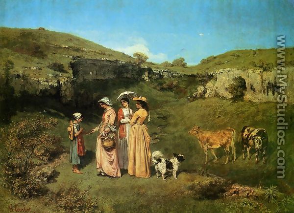The Young Ladies of the Village - Gustave Courbet
