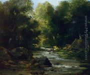 River Landscape - Gustave Courbet