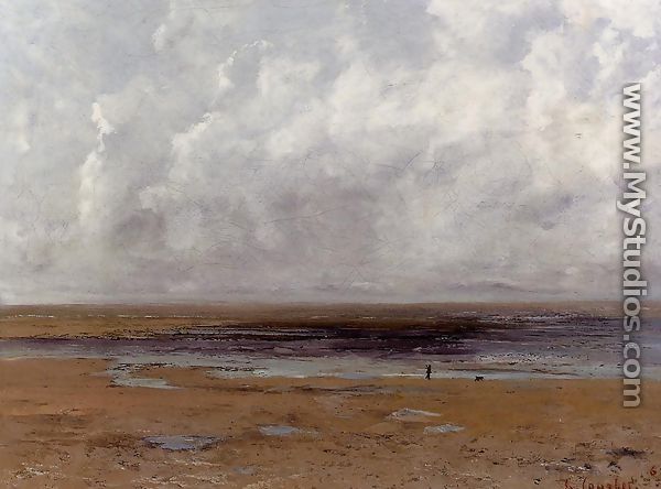 The Beach at Trouville at Low Tide - Gustave Courbet