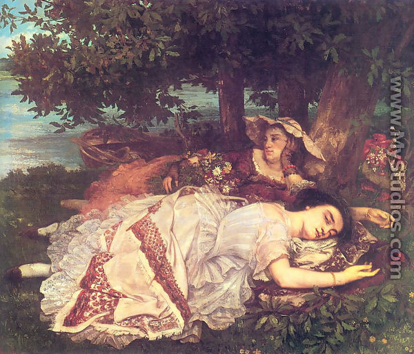 The Young Ladies on the Banks of the Seine (or Summer) - Gustave Courbet