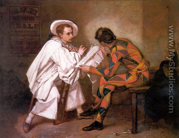 Pierrot the Politician (or Harlequin and Pierrot) - Thomas Couture