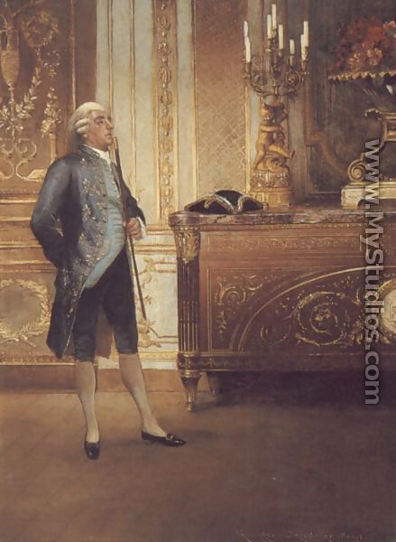 A Gentleman Waiting in an Interior - Georges Croegaert