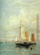 A Moored Fishing Fleet - Hendrik Willem Mesdag