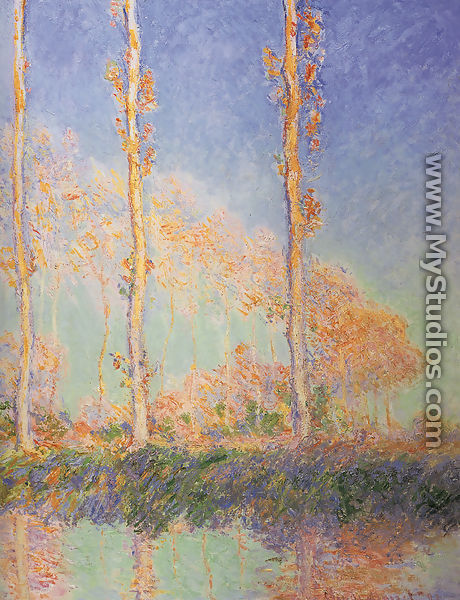 Les Peupliers, trois arbres roses, automne (Poplars) - Claude Oscar Monet
