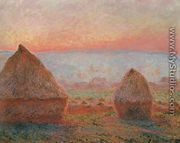 Les Meules à Giverny, soleil couchant (Haystacks at Giverny, the evening sun) - Claude Oscar Monet