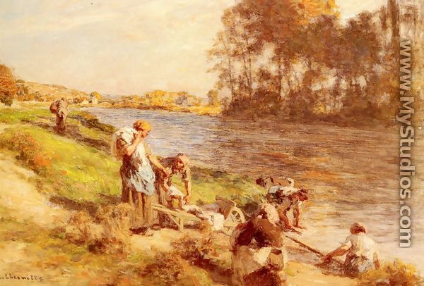 Laveuses au bord de la Marne (Washerwomen by the Banks of the Marne) - Léon-Augustin L