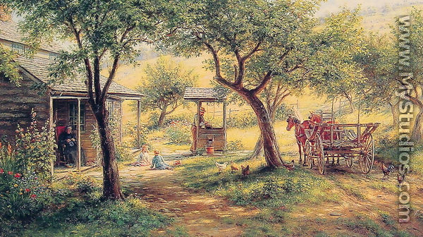 Stopping to Water His Horses - Edward Lamson Henry