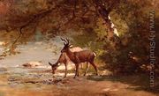 Deer in a Landscape - Thomas Hill