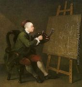 Self Portrait at the Easel - William Hogarth