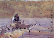 Man in a Punt, Fishing - Winslow Homer