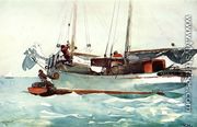 Taking on Wet Provisions (Schooner marked Newport, K.W.) - Winslow Homer