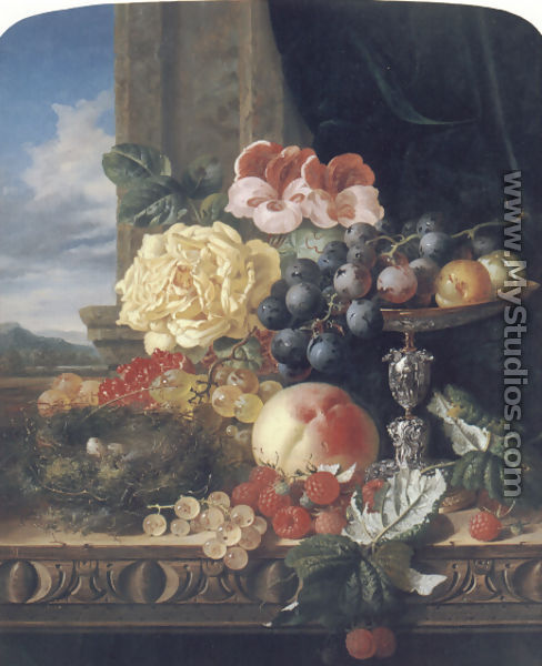 Still Life with Fruit, Flowers and a Bird