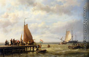 Provisioning a Tall Ship at Anchor - Johannes Hermanus Koekkoek Snr
