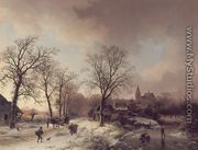 Figures in a Winter Landscape - Barend Cornelis Koekkoek