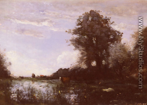 Marais De Cuicy, Pres Douai (Cuicy Marsh, near Douai) - Jean-Baptiste-Camille Corot